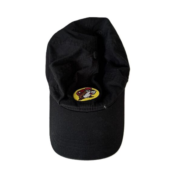 Buc-ee's Hat Black Adjustable Strapback Cap OSFM Round Beaver Head Logo Bucees - Picture 1 of 3